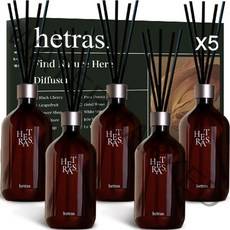 헤트라스 프리미엄 대용량 디퓨저 500ml 5개 선물세트 (블랙체리 플라워샵 그레이프프루트 북스토어 허그솝 ), 퓨어 다우니, 호텔 우드, 화이트 셔츠, 제주 사려니숲길, 라튤립 샤워, 2500ml, 1세트