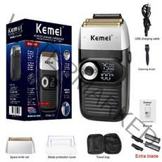 Kemei 호일 면도기 전기 무선 왕복 Balds 머리 면도 기계 LED 디스플레이 수염 트리밍 강력한 KM-2026 SmartLiving BT2000X ECOX36 ProLife, KM-2026 and blade (Thanks)