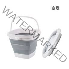 더줌플러스 접이식 사각 양동이_소중대 3종선택_욕실용 세차용 야외용 휴대용 다용도용, 1개, 중형