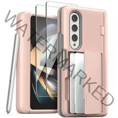 베루스 갤럭시 Z폴드4 힌지 보호 S펜 카드 수납 풀커버 휴대폰 케이스 모던 고 펜커버 + 전면 액정보호필름 2매