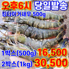 대성 킹타이거새우 블랙타이거새우 500g 8미 10미 (냉동) 타이거새우 냉동새우 냉동왕새우, 500g(대, 10미), 2개