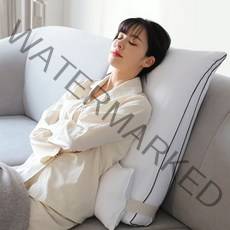 네모라인 달잠쿠션 높이75cm 롱삼각쿠션+보조쿠션세트 롱대형(중형구매시 삼각쿠션커버 증정), 화이트