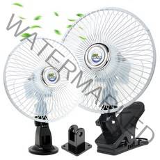 ECO 차량용 선풍기(거치대 3종) 집게 흡착 피스 호환 자동차 화물차 선풍기, 8인치12V (집게+흡착+피스형)