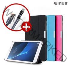 이스카이 갤럭시탭 A6 10.1 스마트 북커버 케이스 (+거치형 고속 케이블_5핀_2m) SM-T580 T585, 스마트_블랙(+거치 케이블_5핀_2m)