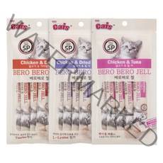 더캣츠 미니 베로베로젤 고양이 간식 5p, 닭 + 북어 + 가다랑어 + 참치 혼합맛, 50g, 3개