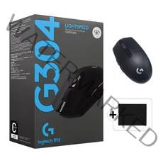 로지텍 G304 무선 마우스 게이밍 게임용 노트북 맥북 병행+마우스패드, G304_블랙 + 마우스패드