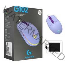 로지텍 G102 2세대 마우스 유선 게이밍 병행 정품박스 + 마우스패드, G102 2세대_라일락 + 마우스패드