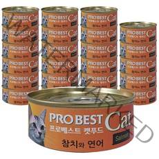 프로베스트 캣푸드 고양이 간식캔, 80g, 24개입, 참치 + 연어 혼합맛