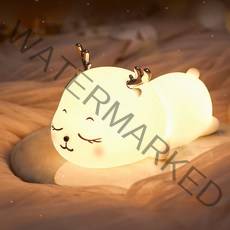 루아즈 무선 애니멀 실리콘 LED 수면등, 화이트