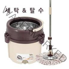 그리너 한통 청소기 사무실 대걸레 걸레 2장 스텐 봉 스텐 원판, 1세트