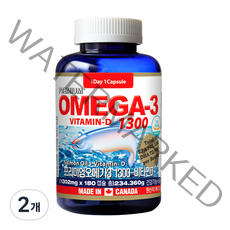 통라이프 프리미엄 오메가3 1300 비타민D 234.360g, 180정, 2개