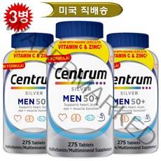 centrum (총3병) 센트룸 실버 남성용 멀티비타민 275정, 3개