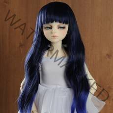 돌모아 구체관절인형 가발 MSD 42cm 투톤 롱 웨이브 헤어 네이비-블루 (7-8) Junsa ST Wig (Blue)
