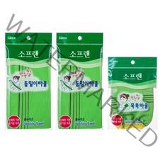 소프렌 등밀이 타월 2p + 양면 목욕장갑, 혼합 색상, 1개, 1세트
