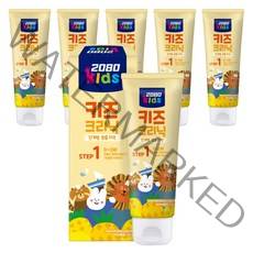 2080 키즈크리닉 1단계 무불소 아기 치약, 80g, 6개
