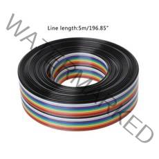 1.27mm 라인 피치 연결 전선이있는 5m 레인보우 케이블 20 핀 듀폰 와이어, One Size, 01 Other
