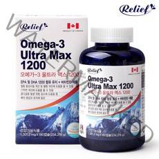 릴리프 오메가3 180캡슐 (6개월분)10 + 사은품 대용량 신제품 EPA DHA 비타민D 혈행 기억력 뼈 건강 높은함량 식약처1일권장량100% 캐나다 멸치 연질캡슐 청소년 온가족, 1301mg