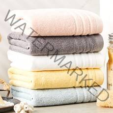 소프트터치 라인보더 호텔수건 150g 30수 면사, 화이트+핑크+민트+옐로우+그레이, 5개