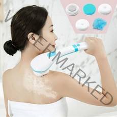 LACMEE 전동 바디브러쉬 자동 때밀이 충전식 때돌이 블루/핑크, 블루, 블루
