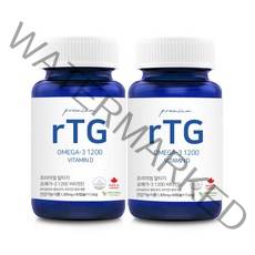 캐나다 2통 (총 6개월분) 알티지오메가3 비타민D rTG오메가3 콜레스테롤 영양제, 1세트, 117.45g
