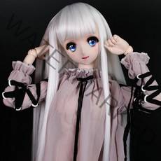 구체관절인형 가발 도리스돌 60cm 국내제작 롱 스트레이트 돌스앤, E. 화이트 (가발만 인형미포함)
