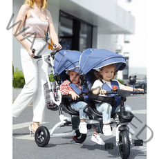 어린이 쌍둥이 자전거 2인용 세발자전거, R