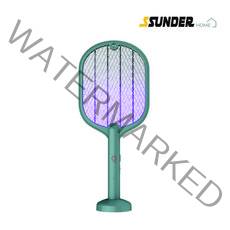 [썬더] 2in1 UV 전기모기채 충전식모기채 전기파리채 모기포충기 모기포집기 벽걸이형 모기채 캠핑 해충 모기퇴치, 그린