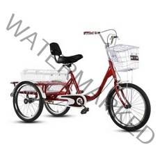 성인세발자전거 고급 어르신 안전한 바구니 노인용 3륜 삼륜 어른, 와인 등받이의자