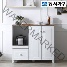 동서가구 레오 1000 밥솥 주방수납장, 오크＋화이트