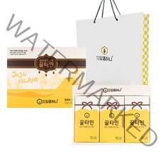 꿀타민 제주벌꿀 스틱 선물 6호 10p + 쇼핑백, 120g, 3개