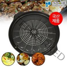키친아트 골드플러스 원형 구이팬 고기 불판, 34.5cm