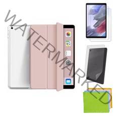 강화유리필름2장+후면쉴드 갤럭시탭A7 라이트 8.7 북커버 케이스 SM-T220 T220N T225 T225N Lite 삼성 케이스나라, 핑크+강화유리2장+후면쉴드