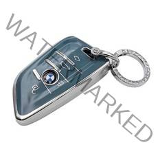 굿카굿즈 BMW 스마트 차 키케이스 TPU 키홀더, 그레이, BMW B타입