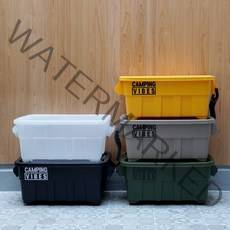 캠핑바이브스 멀티카고박스 53L 풀세트 구성 캠핑박스 토트박스, 샌드베이지, 화이트스티커, 블랙 우드