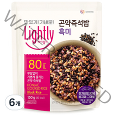 라이틀리 곤약즉석밥 흑미, 150g, 6개