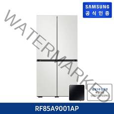 [삼성](+삼성 1구 인덕션)1등급 비스포크 냉장고 RF85A9001AP(875L/4도어/글라스), 글램 바닐라+화이트