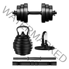 엑스킹 4in1 무게조절 덤벨 바벨 케틀벨 푸쉬업바 전신 근력 운동기구 20kg, 1개