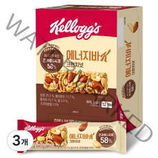 켈로그 에너지바K 크런치넛, 360g, 3개