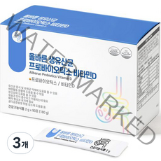 올바른 생유산균 프로바이오틱스 비타민D 90p, 180g, 3개