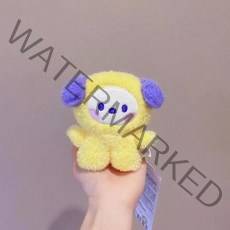BT21 미니 봉제 인형 펜던트 키 체인 플러시 장난감 가방 액세서리 귀여운 애니메이션 만화 생일 선물, 10cm, HG