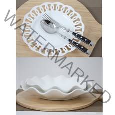 상세설명 레이스접시 물결접시 홀접시, 화이트, 1개