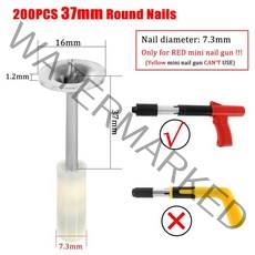 타정기 타정총 에어 타카 미니 스틸 네일 건 수동 리벳 건 직경 7.3mm 벽 화재, 200개 37mm, 200개