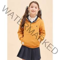 BEANPOLE 빈폴 KIDS 체크 배색 후드 티셔츠 - 머스터드 293617