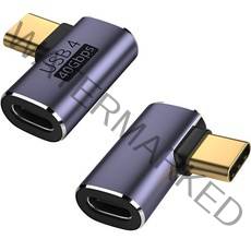 호후 스팀덱 스마트폰 C TO C 90도 직각 미니 젠더 2p, 블루그레이, 2개, 19.2mm