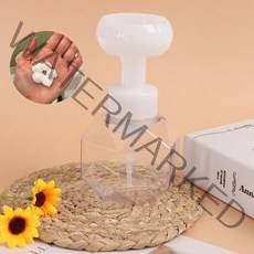 250ml 액체 비누 디스펜서 꽃 모양 거품 펌프 빈 병 휴대용 욕실 세제 액체 손 세척 비누 펌프, transprant, 350ml, 1개