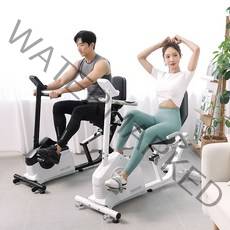 멜킨 좌식 폴민 바이크 가정용 사이클 실내 헬스 자전거 머신 유산소 운동 기구 홈트, 크림 화이트